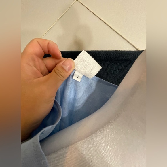 NWOT Planet by Lauren G Blue 100% Linen Tank Top Asymmetrical Hem Relax Lagon 1 - Picture 6 of 10